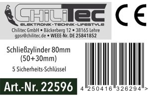 Schließzylinder 80mm (50+30mm) Profil-Zylinder 5 Sicherheits-Schlüssel