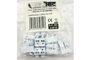 Lüsterklemme 2-polig mit Hebel 0,75-2,5mm² max. 16A