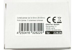 Schließzylinder-Set 3x 60mm (30+30mm) Profil-Zylinder 5 Sicherheits-Schlüssel