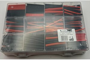 Schrumpfschlauch-Sortiment 560-teilig in Plastikbox Ratio 2:1 schwarz + rot