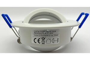 Einbaustrahler CTE-84R WS Rund Ø84mm Einbau Ø68mm neigbar Clip Ring