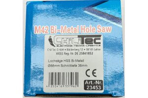 Lochsäge HSS Bi-Metall Ø68mm Sechskant Aufnahme Schnitttiefe 38mm