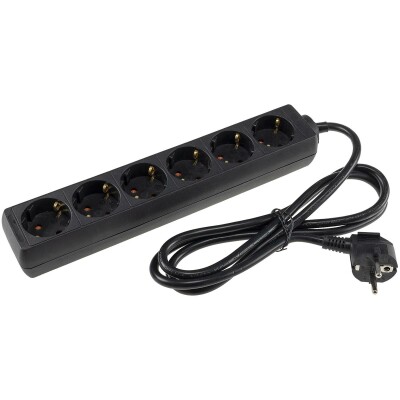 Schutzkontakt-Steckdosenleiste 6-fach 3600W 1,4mKabel schwarz