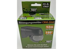 Aufputz Bewegungsmelder CBM-Slim 180° LED geeignet IP44 1-800W anthrazit