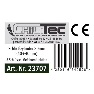 Schließzylinder 80mm (40+40mm) 5 Schlüssel Not- & Gefahrenfunktion