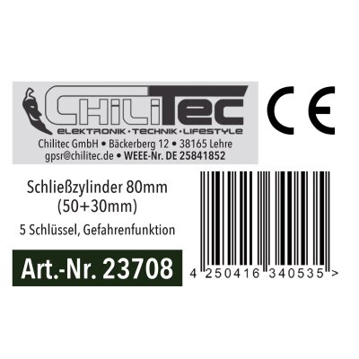 Schließzylinder 80mm (50+30mm) 5 Schlüssel Not- & Gefahrenfunktion