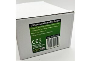 LED Klemmleuchte mit USB-Betrieb 40cm Schwanenhals dimmbar 55lm