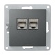 Netzwerk-Dose McPower Flair CAT6A UP anthrazit vollgeschirmt