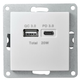 USB-Ladedose McPower Flair 2-fach 3,4A weiß