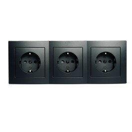 Steckdosenblock McPower Flair Aufbau matt schwarz 3-fach...