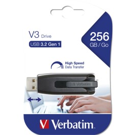 USB 3.2 Stick Verbatim Store n Go 256GB V3 Drive grau Typ-A