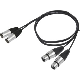 Hochwertiges Verbindungskabel BST XLRM-XLRF-1.5X2 1m 2x...