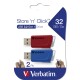 USB 3.2 Stick Verbatim Store n Click 32GB rot-blau Typ-A 2er-Pack