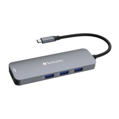 USB-C Pro 8-Port Multiport-Hub CMH-08,Verbatim,3x USB 3.2-A,USB 3.2-C,2x HDMI 4K