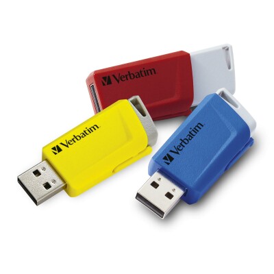 USB 3.2 Stick Verbatim Store n Click 16GB rot-blau-gelb Typ-A 3er-Pack