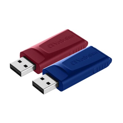 USB 2.0 Stick Verbatim 32GB Slider rot-blau Multipack 2er-Pack