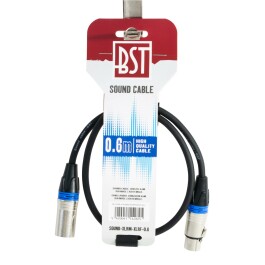 Hochwertiges Audiokabel BST SOUND-XLRM-XLRF-0.6 0,6m XLR...