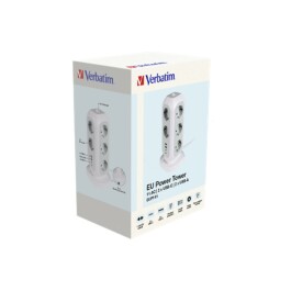 Steckdosen-Tower EUPT-01 Verbatim 2m Kabel weiß,11x230V EU USB-A 2x USB-C