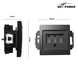 TAE-NFN-Anschlussdose McPower Flair UP matt schwarz 3x 6-polig