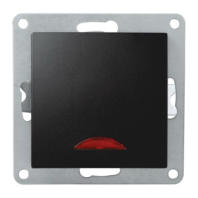 Schalter McPower Flair 250V~/10A UP matt schwarz mit Kontroll-Leuchte