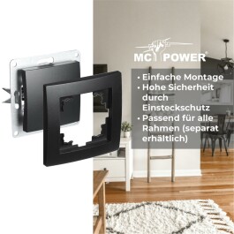 Wechselschalter McPower Flair 250V~/10A UP Steckanschluss matt schwarz