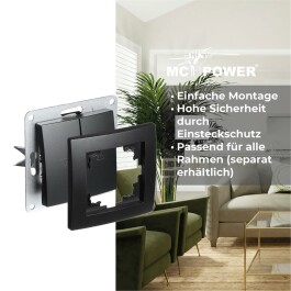Jalousie-Taster McPower Flair Hoch und Runter 250V~/10A UP matt schwarz