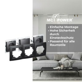 Rahmen McPower Flair 3-fach matt schwarz
