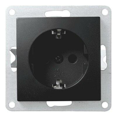 Schutzkontakt-Steckdose McPower Flair 250V~/16A UP Einsteckschutz matt schwarz