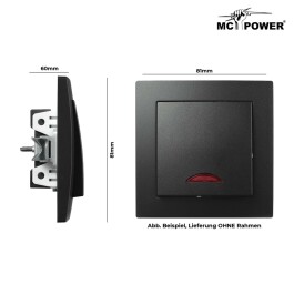 Schalter McPower Flair 250V~/10A UP matt schwarz mit Orientierungsleuchte