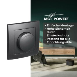 LED-Dimmer für elektronische Trafos McPower Flair 250V/300W Memory-Funktion