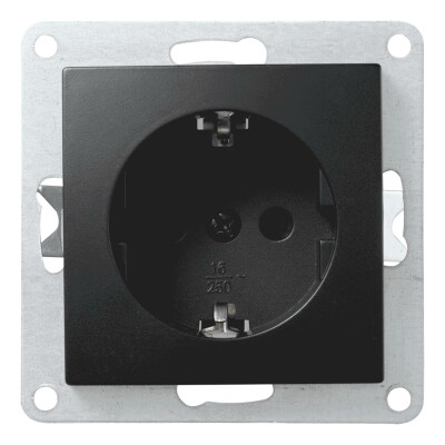 Schutzkontakt-Steckdose McPower Flair 250V~/16A Steckanschluss matt schwarz
