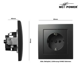 Schutzkontakt-Steckdose McPower Flair 250V~/16A Steckanschluss matt schwarz