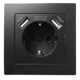 Schutzkontakt-Steckdose mit 2x USB McPower Flair,250V...
