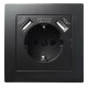 Schutzkontakt-Steckdose mit 2x USB McPower Flair,250V 5V/2,1A,UP,matt schwarz