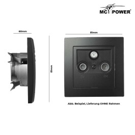 Antennendose McPower Flair für TV Radio und Sat UP matt schwarz