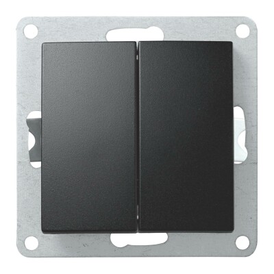 Serien-Schalter McPower Flair 2-fach 250V~/10A UP matt schwarz