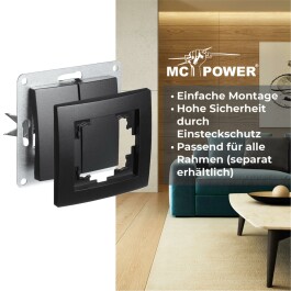 Serien-Schalter McPower Flair 2-fach 250V~/10A UP matt schwarz