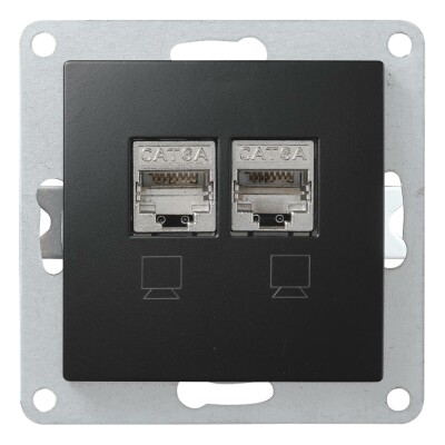 Netzwerk-Dose McPower Flair CAT6A UP matt schwarz vollgeschirmt
