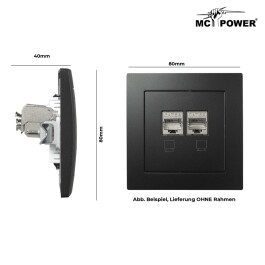 Netzwerk-Dose McPower Flair CAT6A UP matt schwarz vollgeschirmt