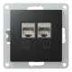 Netzwerk-Dose McPower Flair CAT6A UP matt schwarz vollgeschirmt
