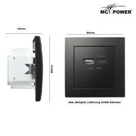 USB-Ladedose McPower Flair 2-fach 3,4A matt schwarz