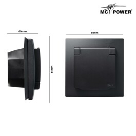 Schutzkontakt-Steckdose McPower Flair 250V~/16A UP IP44 matt schwarz