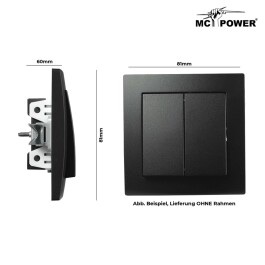 Wechselschalter McPower Flair 2-fach 250V~/10A UP matt schwarz Steckanschluss