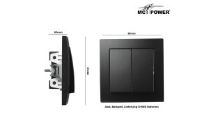 Wechselschalter McPower Flair 2-fach 250V~/10A UP matt schwarz