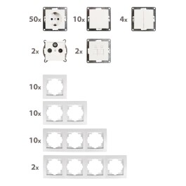Schalter und Steckdosen Set McPower Flair Megaset-Profi...