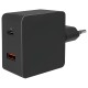USB Ladegerät 230V Netzteil 1xUSB-A 1xUSB-C 18W max 3A/5V 2A/9V,1,5A/12V