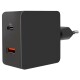 USB Ladegerät 230V Netzteil 1xUSB-A 1xUSB-C 18W max 3A/5V 2A/9V,1,5A/12V