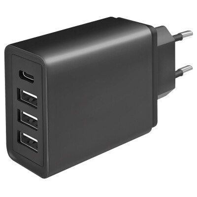 USB Ladegerät 230V Netzteil 3xUSB-A 5V/3A,1xUSB-C 5V/2,4A 27W,