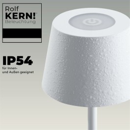 LED-Tischleuchte ROLF KERN „Club Nano“ 21cm weiß Akku dimmbar