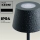 LED-Tischleuchte ROLF KERN „Club Nano“ 21cm Basaltgrau Akku dimmbar